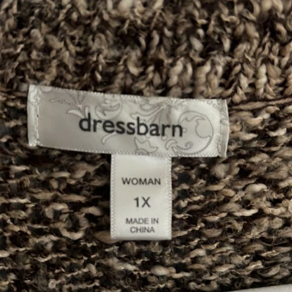 Dress Barn Women’s 1X beautiful thick knit slouchy neutral tan cardigan sweater - Picture 6 of 15